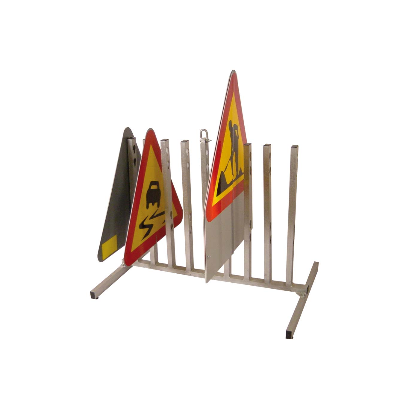 Skyltställ mobilt för 26 st plastvägmärken vario