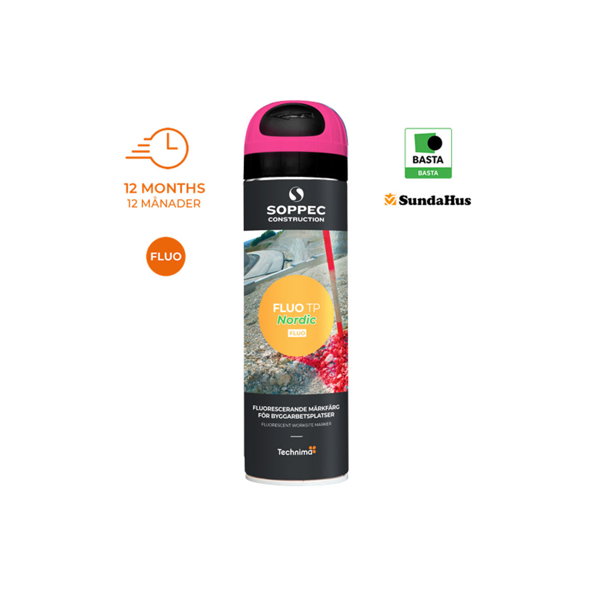 Märkfärg cerise flourocerande 500 ml