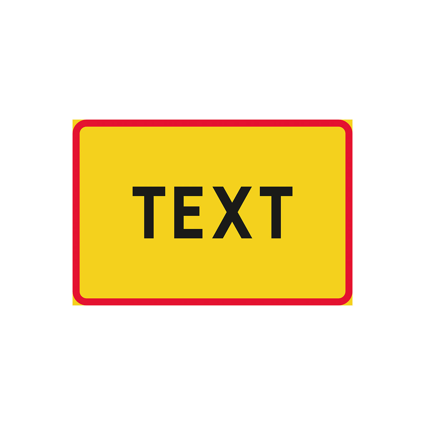 Tilläggstavla K3 gul/röd inkl. text