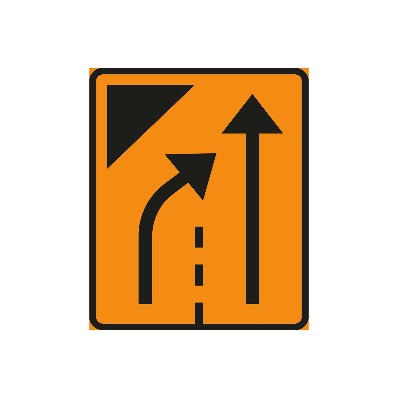 Plvm F25-1-v, vänster körfält upphör K3F