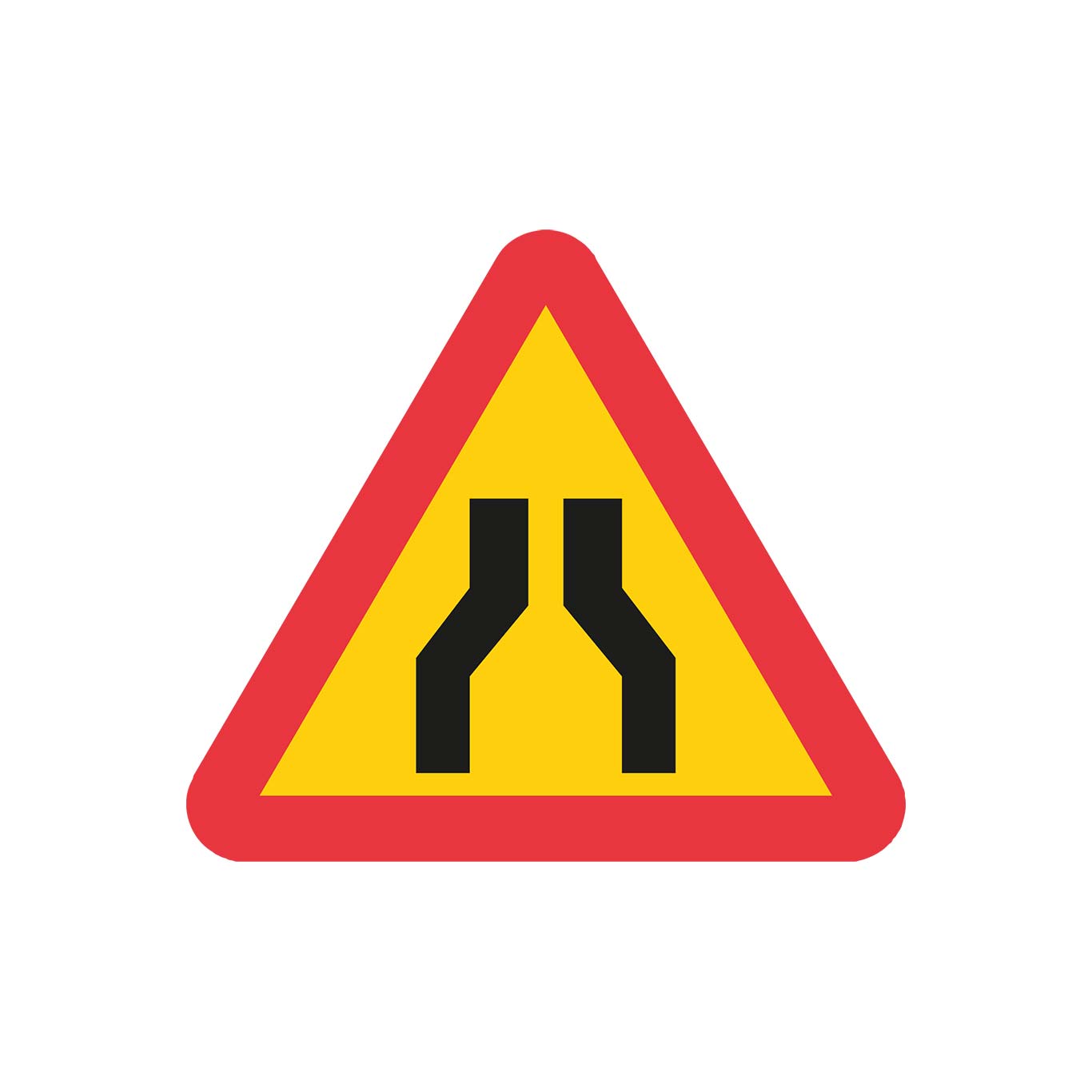 Plvm A5-1 Varning för avsmalnande väg, båda sidor K3 N