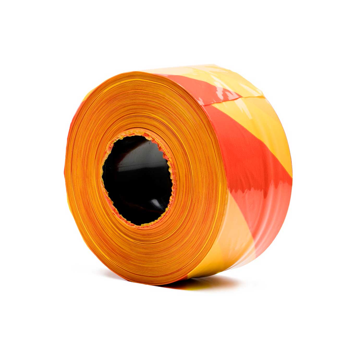 Plastband gul/röd 75 mm 500 m