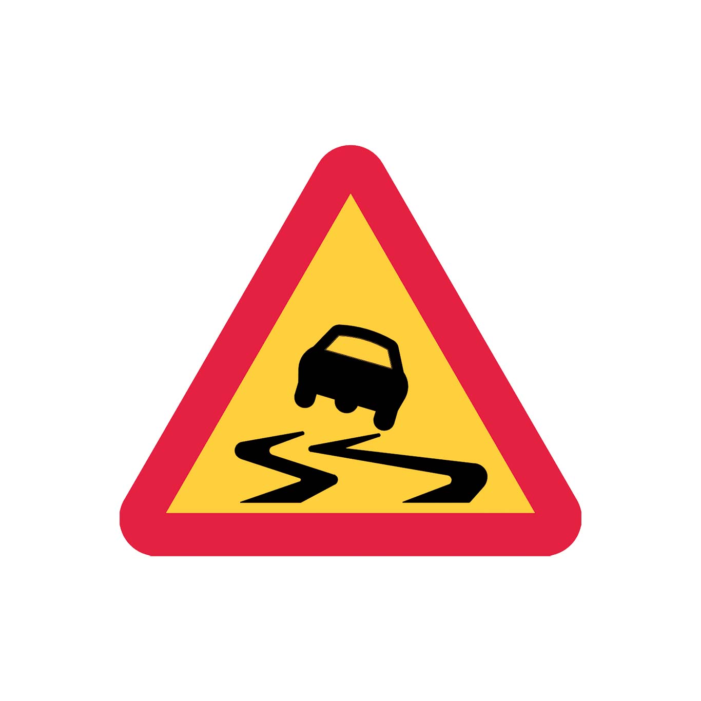 Plvm A10 Varning för slirig väg K3 N