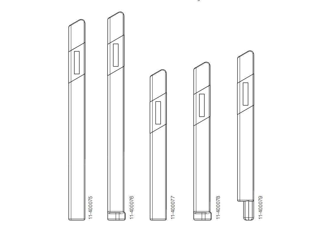 Kantstolpe Trekant 1350 mm med tapp